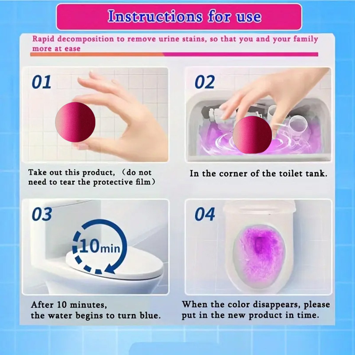 Automatic Toilet Bowl Lavender 2 Pack