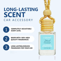 Island Coconut Car Air Freshener - Tropical Beach Scent