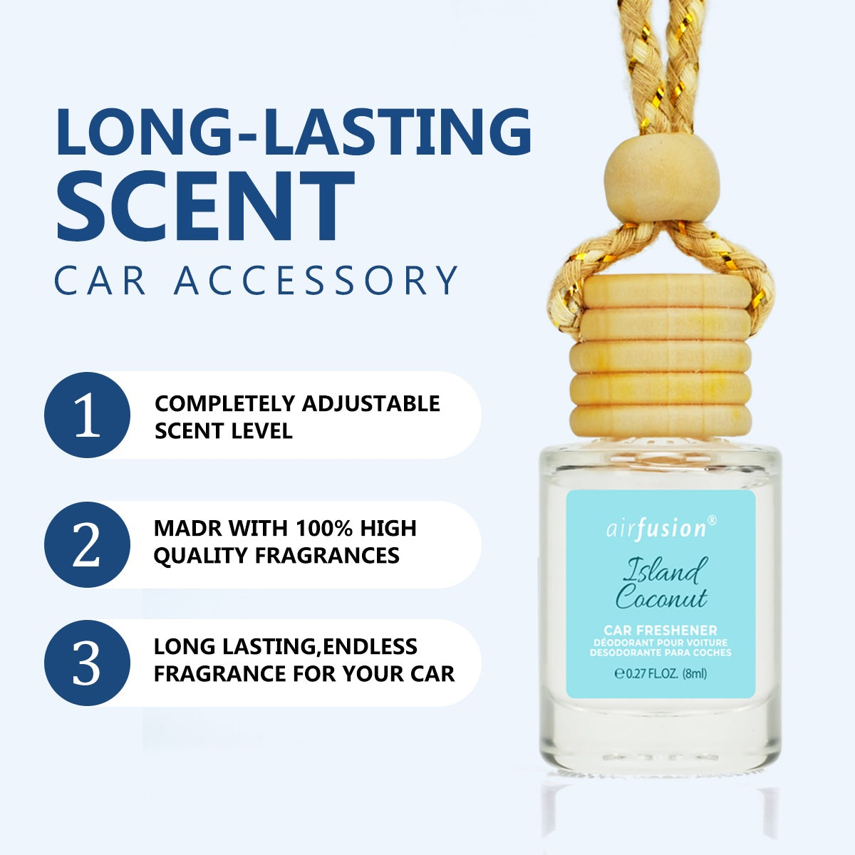 Island Coconut+Pineapple Dream+Passion Fruit+Watermelon Sugar, Car Freshener Bundle 4x 0.27 oz