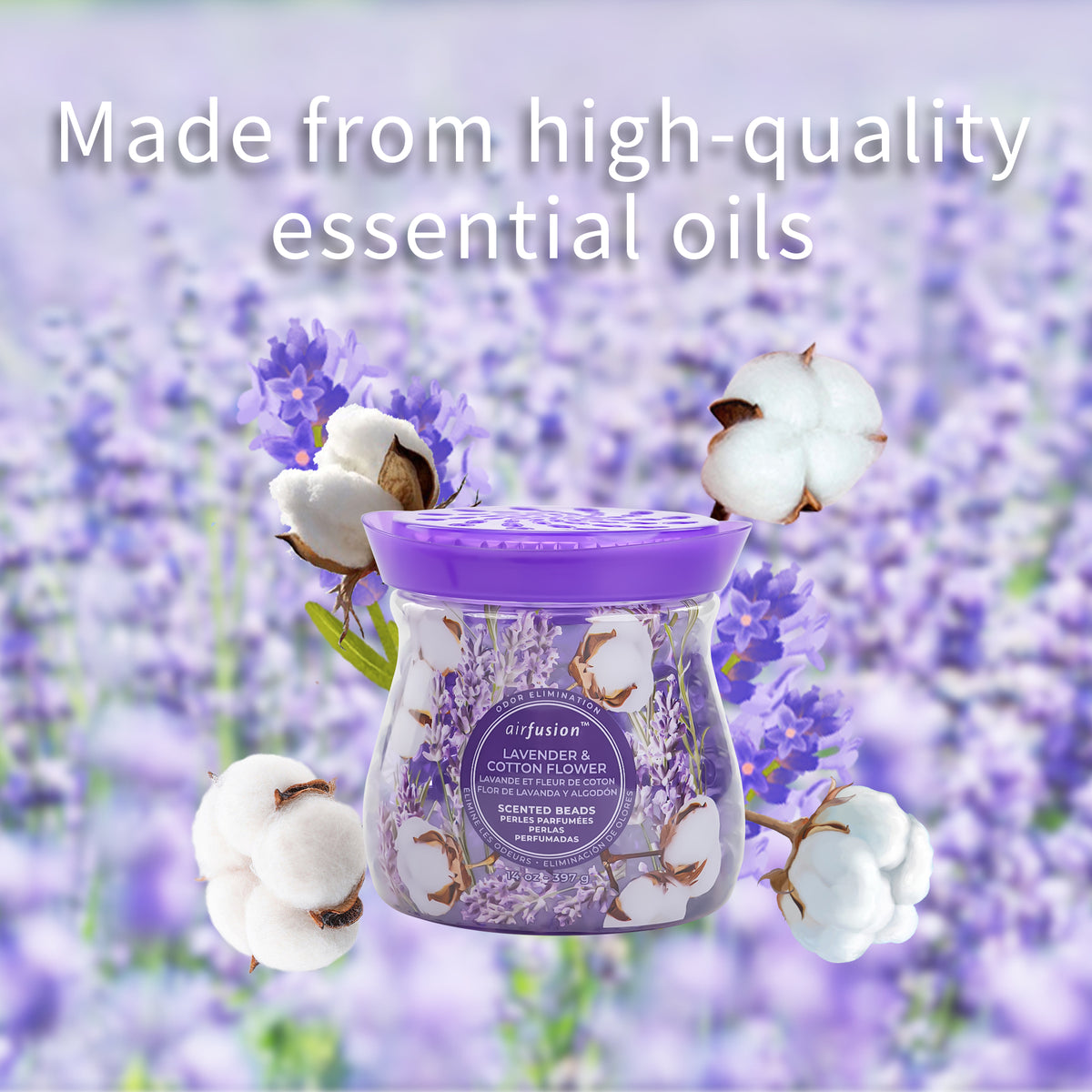 Lavender & Cotton Flower 14 Oz