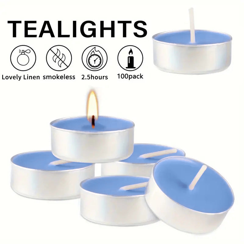 Tea Lights Candles Lovely Linen 0.35 oz 10 Pcs