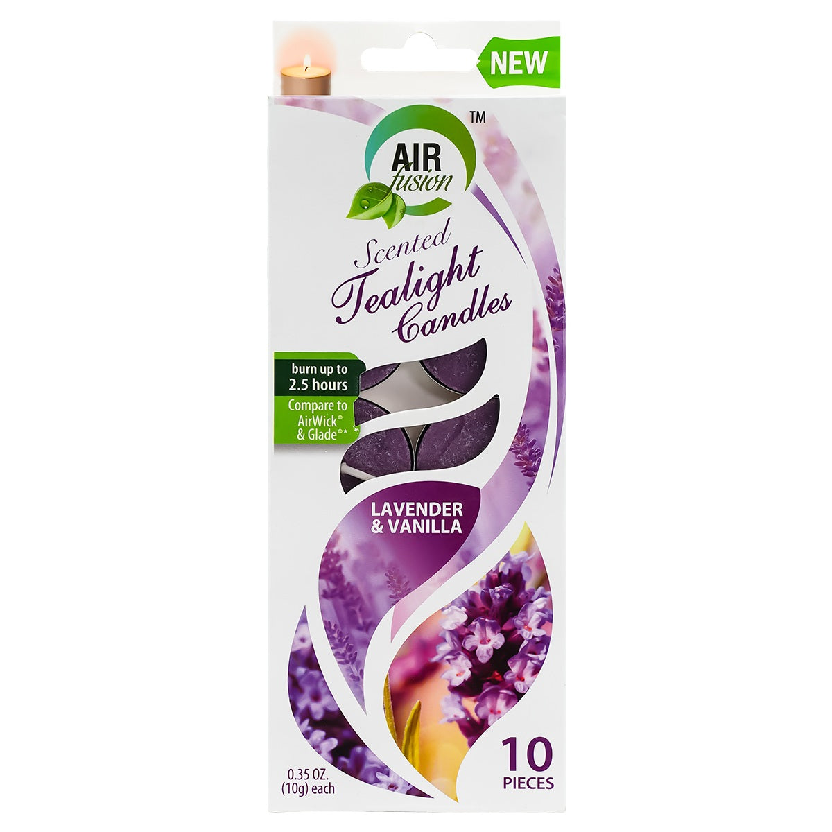 Tea Lights Candles Lavender & Vanilla 0.35 oz 10 Pcs