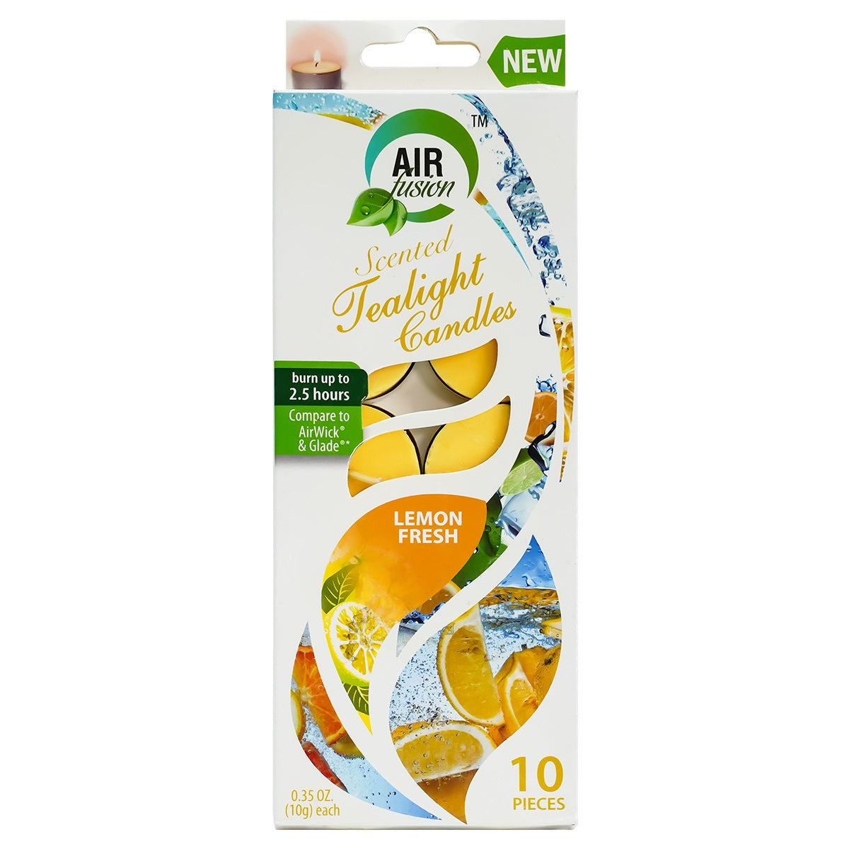 Tea Lights Candles Fresh Lemon 0.35 oz 10 Pcs