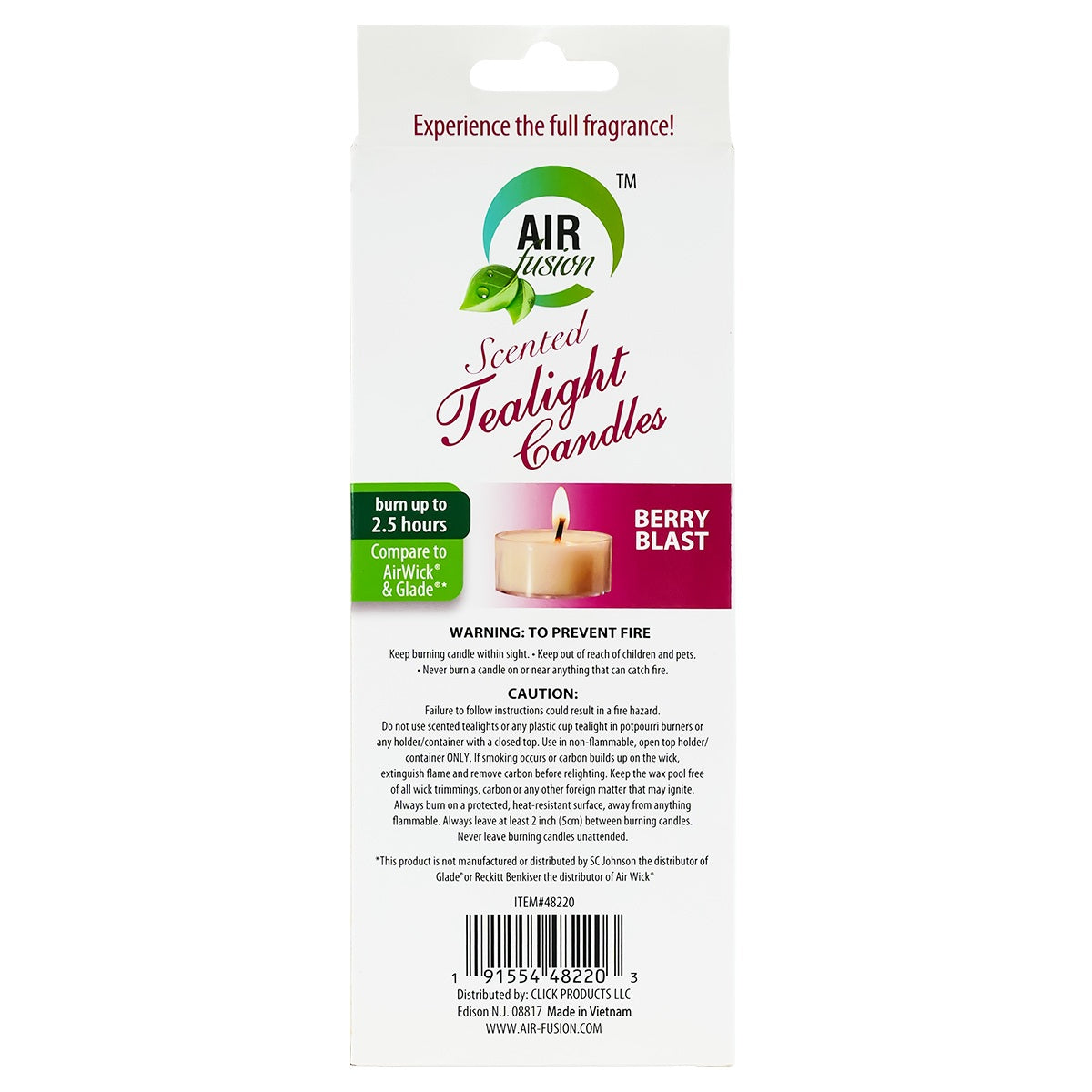 Tea Lights Candles Burgundy Berry Blast 0.35 oz 10 Pcs