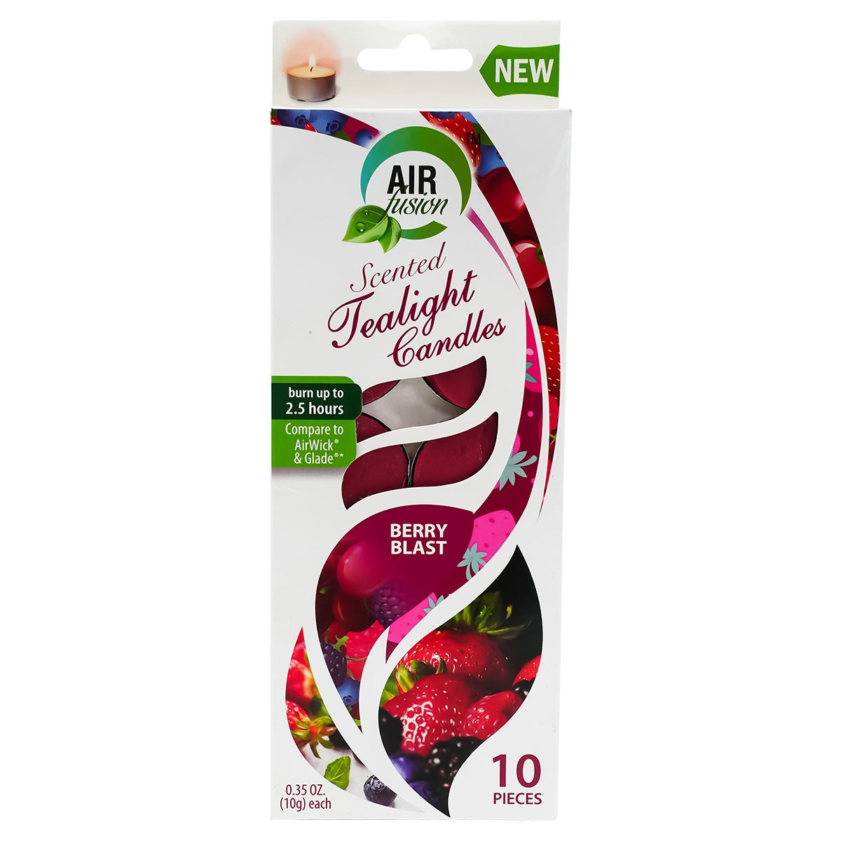 Tea Lights Candles Burgundy Berry Blast 0.35 oz 10 Pcs