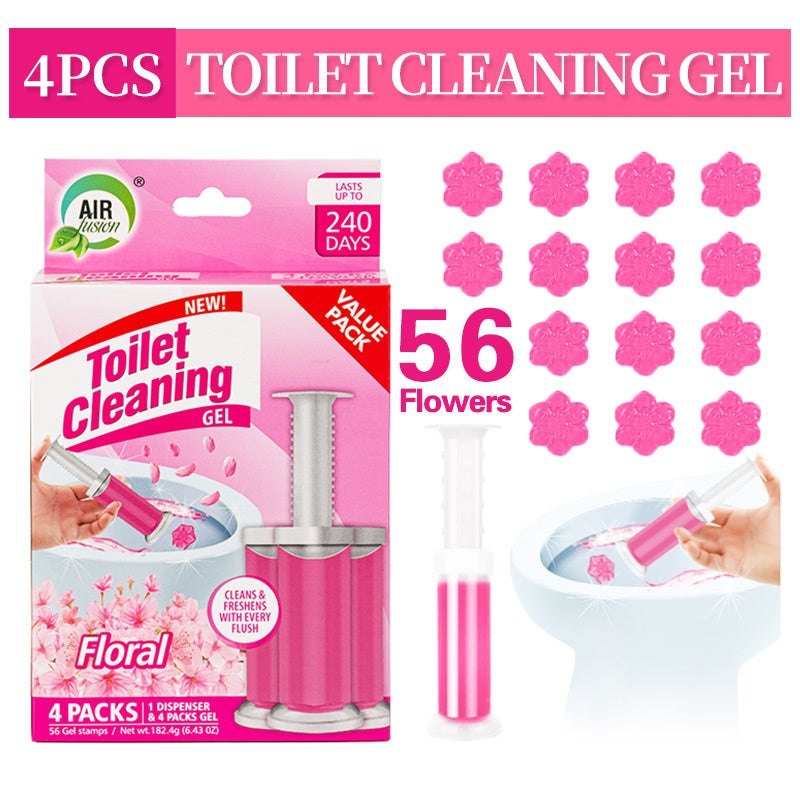 Toilet Cleaning Gel Stamp Floral 1.61 oz 4 Packs