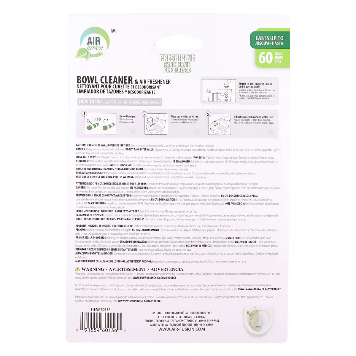 Hanger Toilet Cleaner & Tablets Set Fresh Linen 4 × 1.75 oz + 2 oz x 1