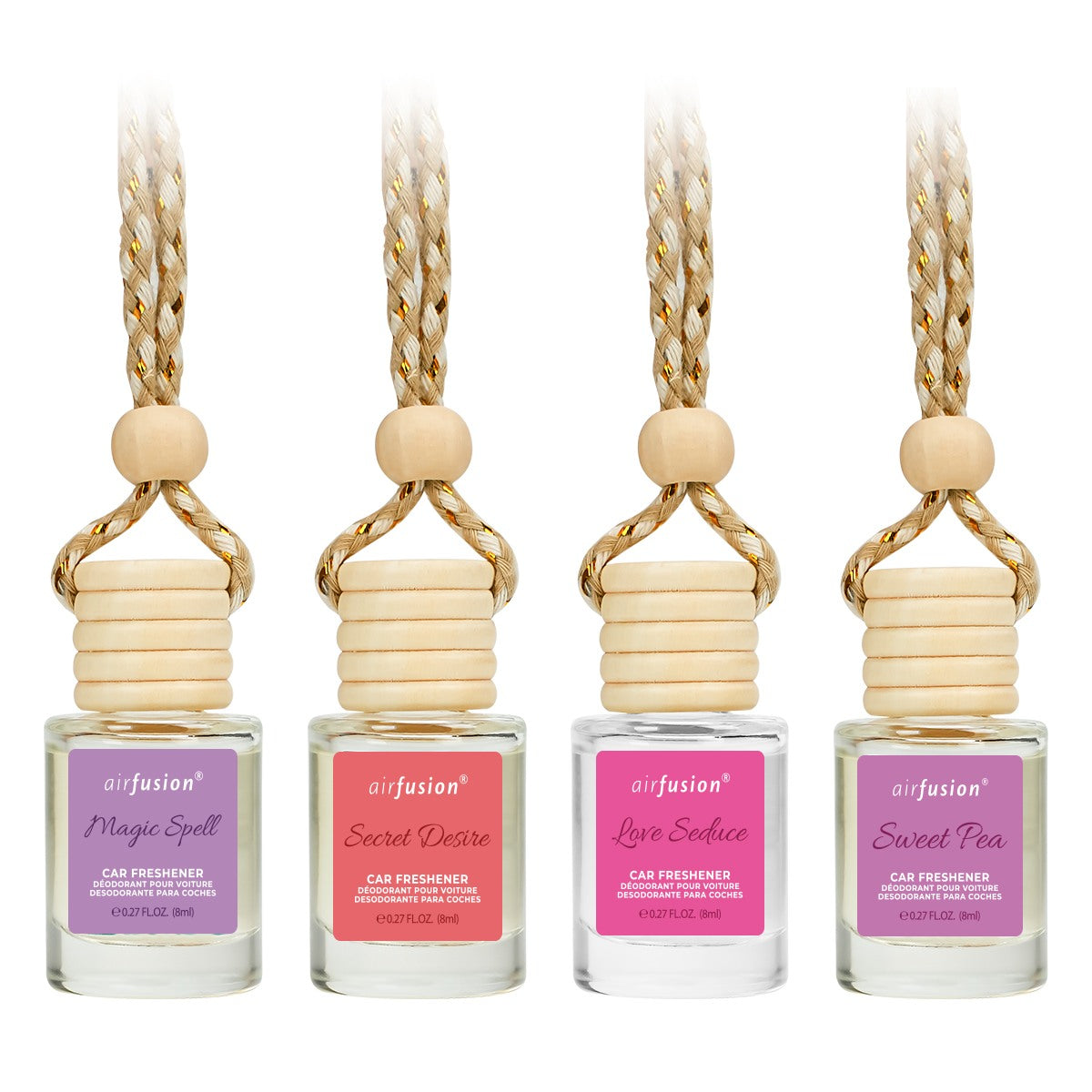 Magic Spell+Secret Desire+Love Seduce+Sweet Pea, Car Freshener Bundle 4x 0.27 oz