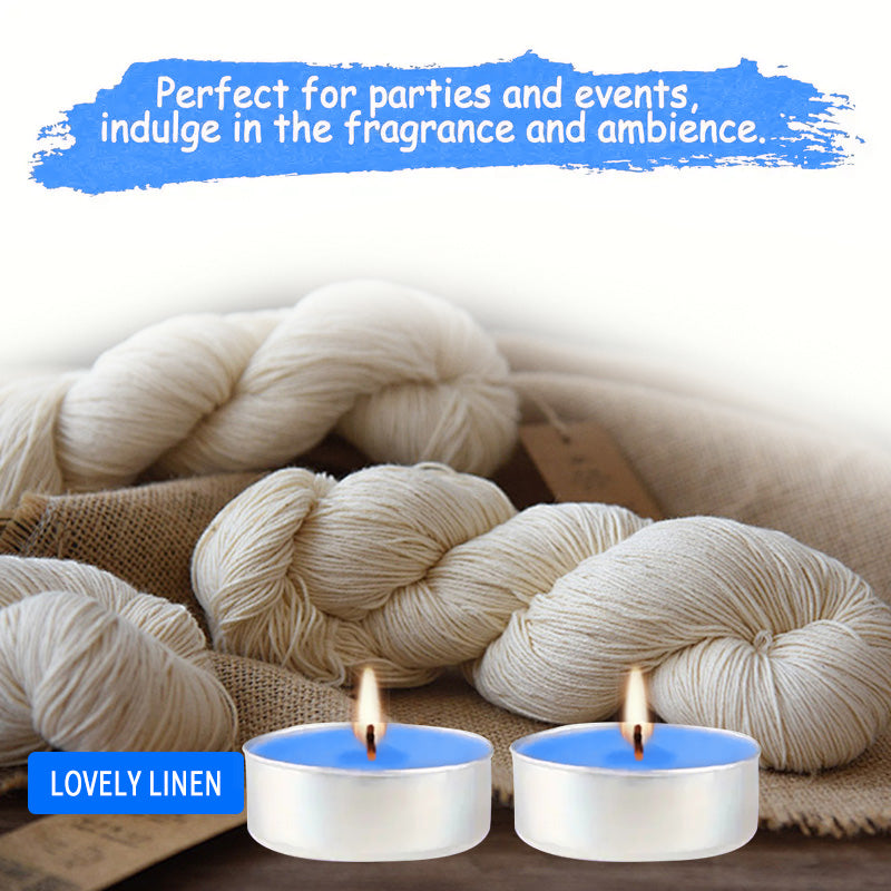 Tea Lights Candles Lovely Linen 0.35 oz 10 Pcs