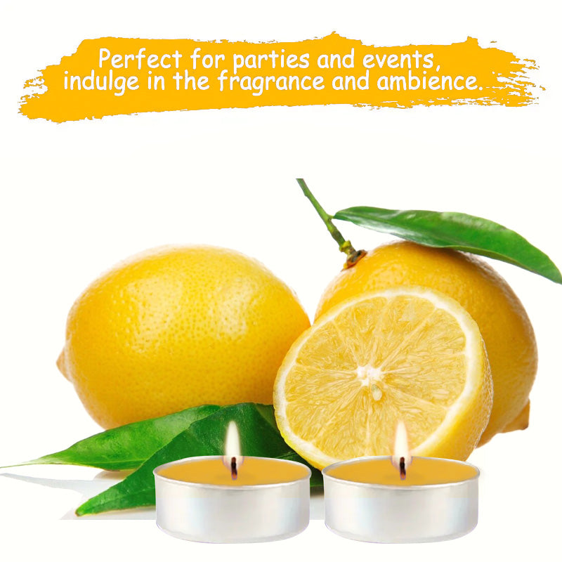 Tea Lights Candles Fresh Lemon 0.35 oz 10 Pcs