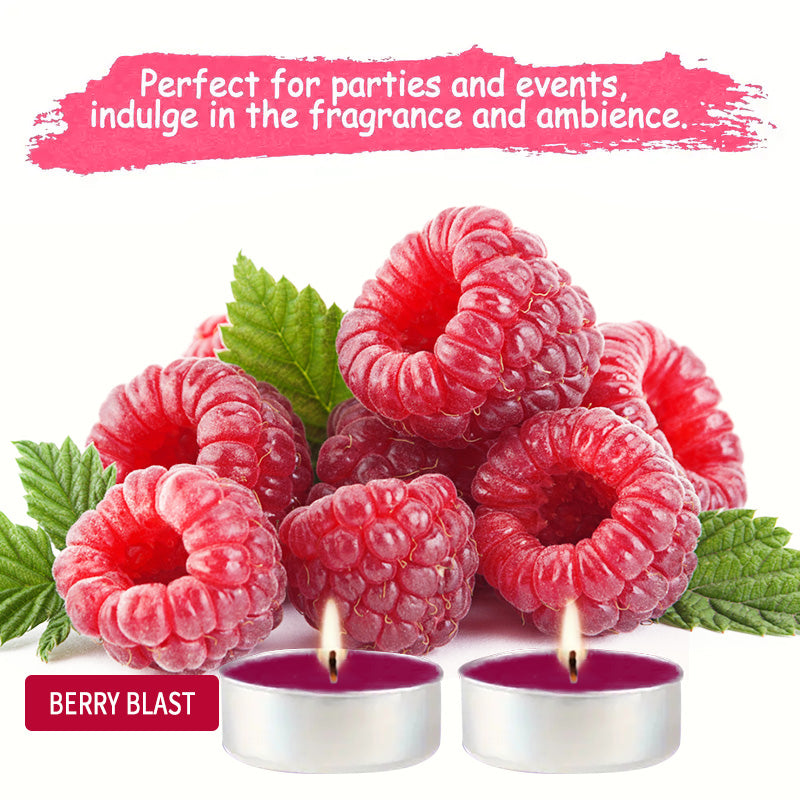 Tea Lights Candles Burgundy Berry Blast 0.35 oz 10 Pcs