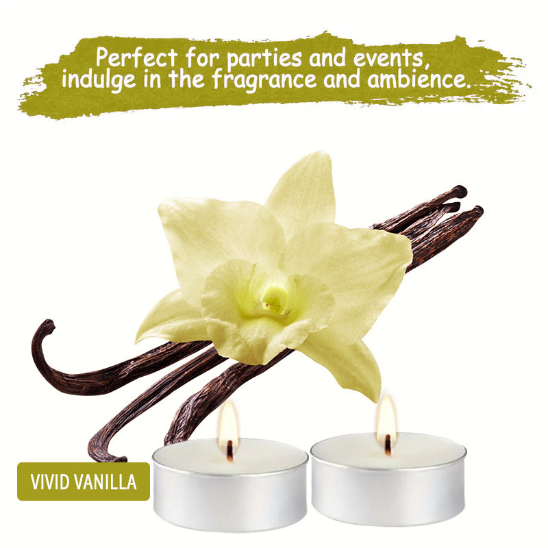 Tea Lights Candles Vivid Vanilla 0.35 oz 10 Pcs