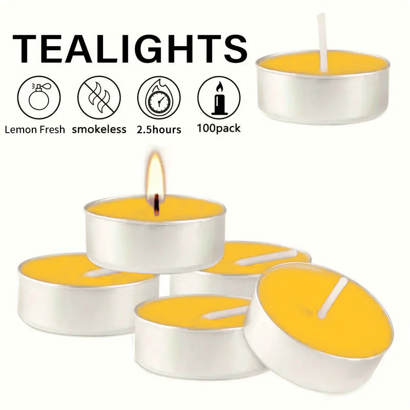 Tea Lights Candles Fresh Lemon 0.35 oz 10 Pcs