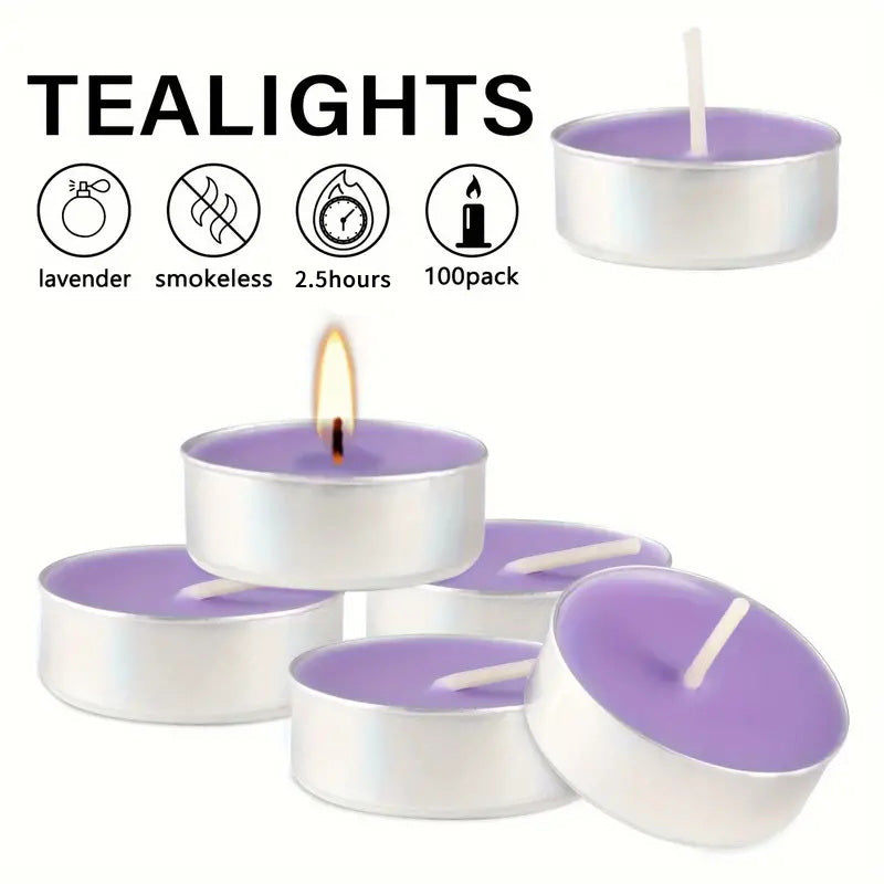 Tea Lights Candles Lavender & Vanilla 0.35 oz 10 Pcs