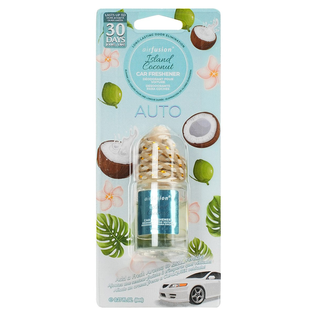 Island Coconut Car Air Freshener - Tropical Beach Scent