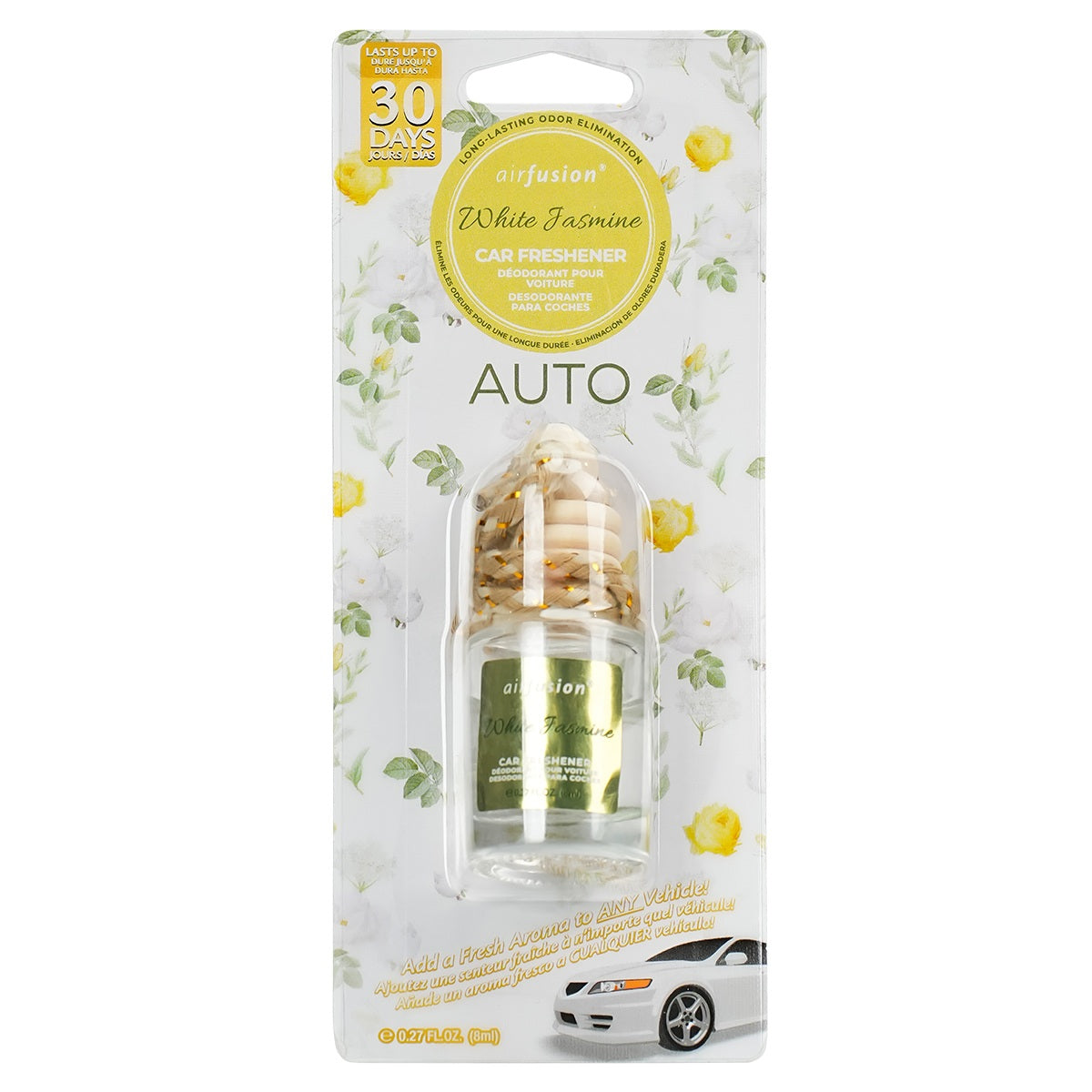 White Jasmine Car Air Freshener - Fresh Floral Scent